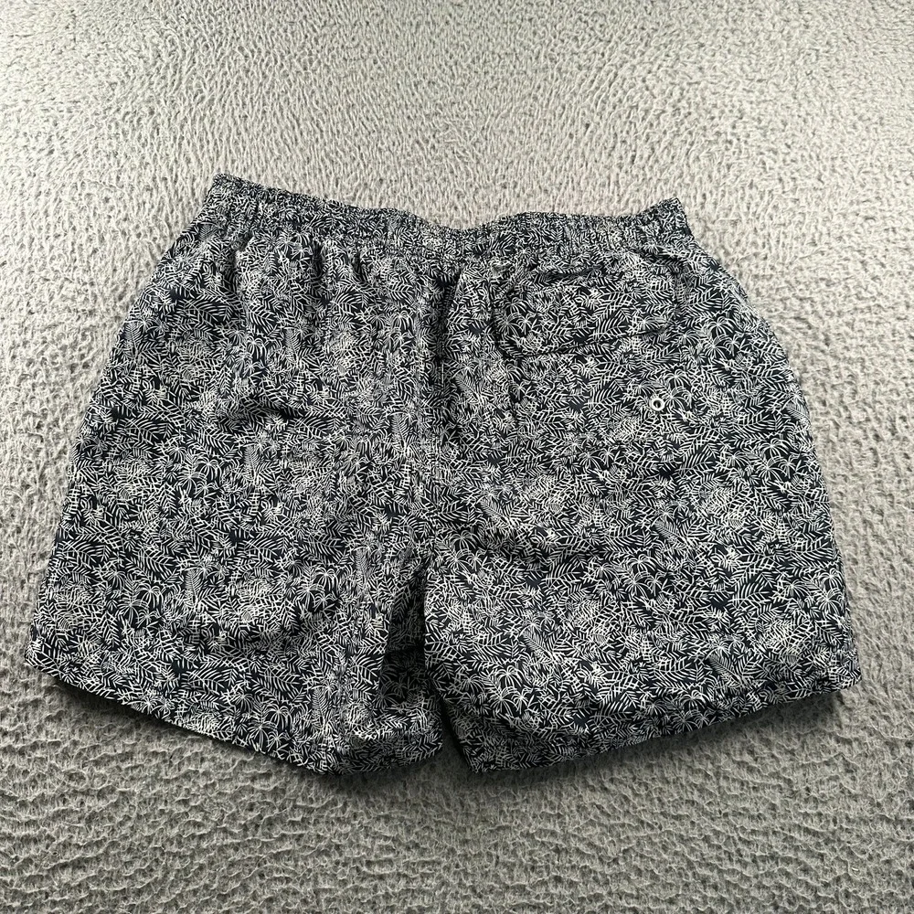 Barbour Men's Swim Trunks XL‎ Navy White Leaf Print Polyester Lined - Picture 9 of 11